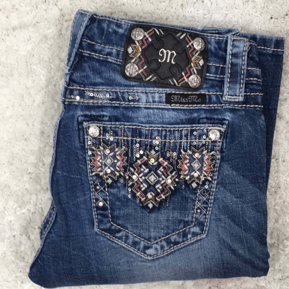 Miss Me multi color boot cut jeans
